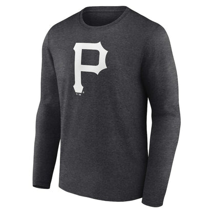 Pittsburgh Pirates Personalized Monochrome Name & Number Long Sleeve T-Shirt - Charcoal