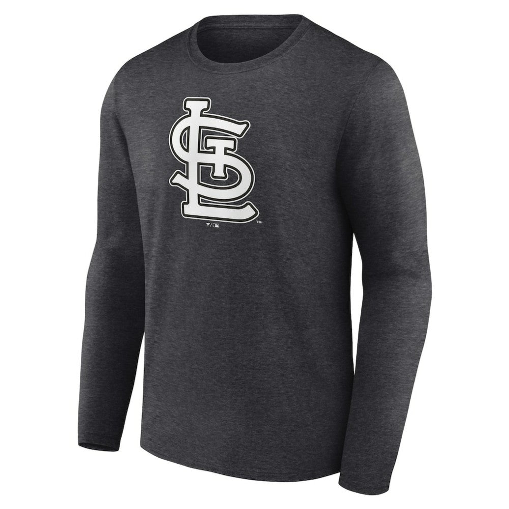St. Louis Cardinals Personalized Monochrome Name & Number Long Sleeve T-Shirt - Charcoal