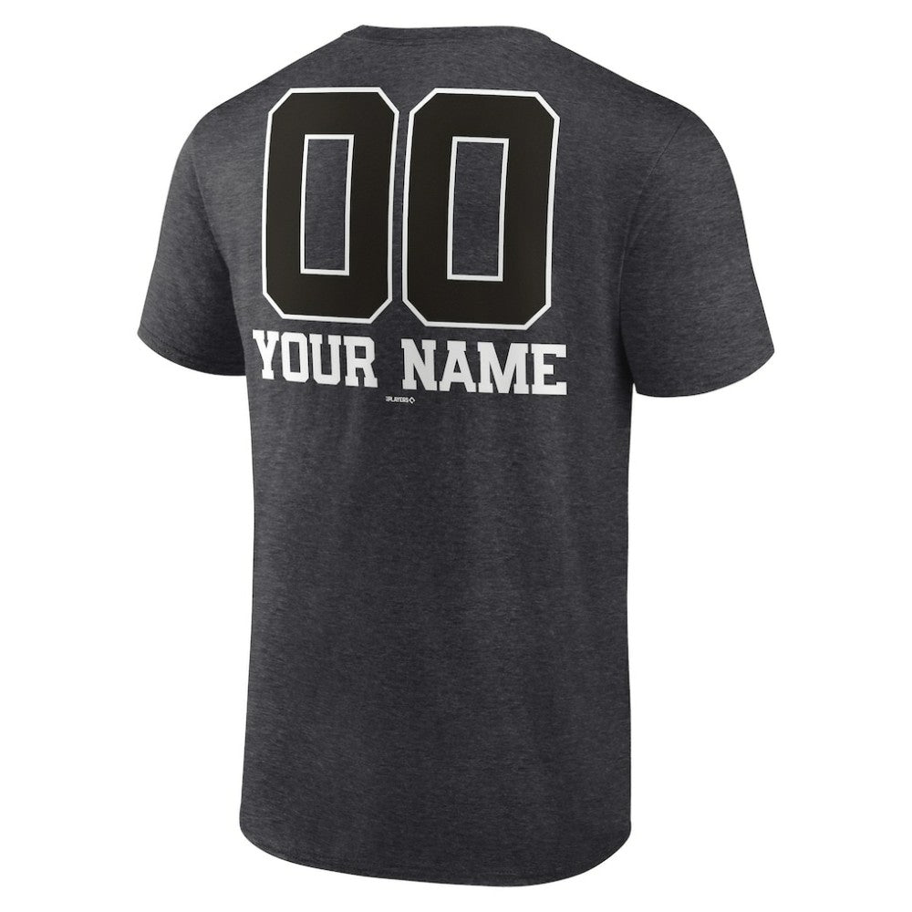 Tampa Bay Rays Personalized Monochrome Name & Number T-Shirt - Charcoal