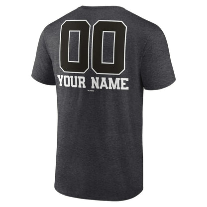 Tampa Bay Rays Personalized Monochrome Name & Number T-Shirt - Charcoal