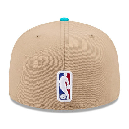 Charlotte Hornets 2024 NBA Draft 59FIFTY Fitted Hat - Tan/Teal | New Era cheap