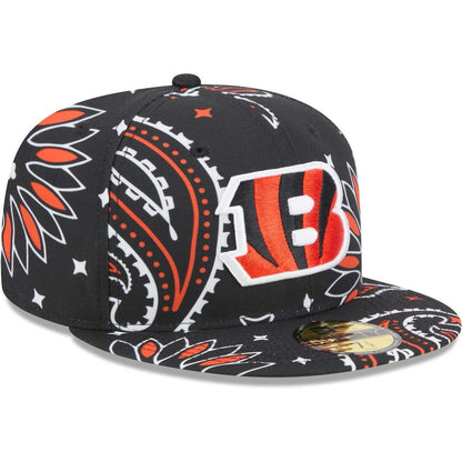 Cincinnati Bengals New Era Paisley 59FIFTY Fitted Hat - Black sale