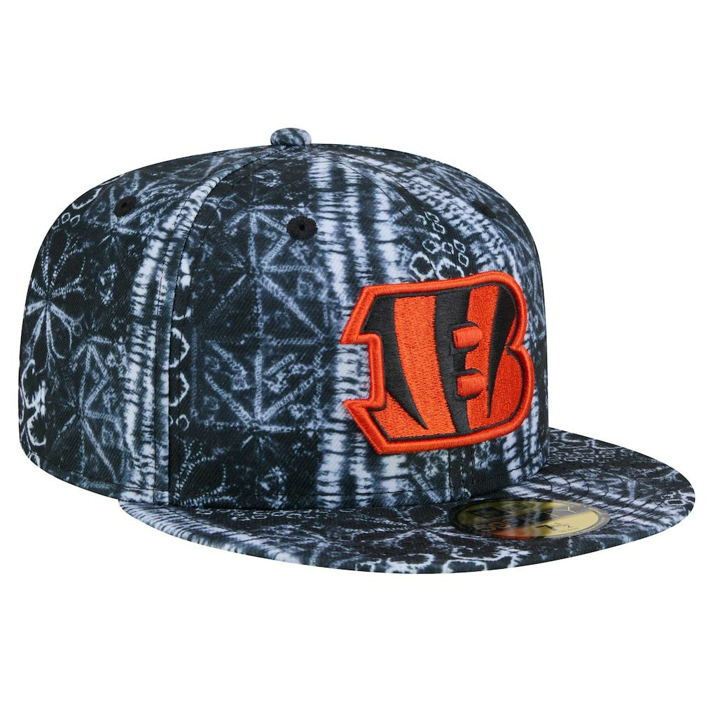 Cincinnati Bengals New Era Shibori 59FIFTY Fitted Hat - Black cheap