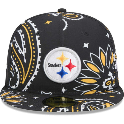 Pittsburgh Steelers New Era Paisley 59FIFTY Fitted Hat - Black sale