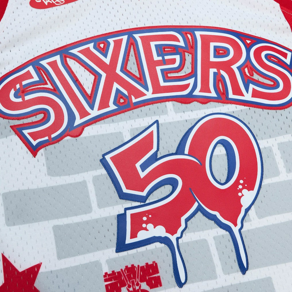 Philadelphia 76ers x Tats Cru Hardwood Classics Fashion Jersey sale - White | Mitchell & Ness shop