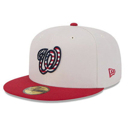 Washington Nationals 2024 Fourth of July 59FIFTY Fitted Hat - Khaki/Red | New Era