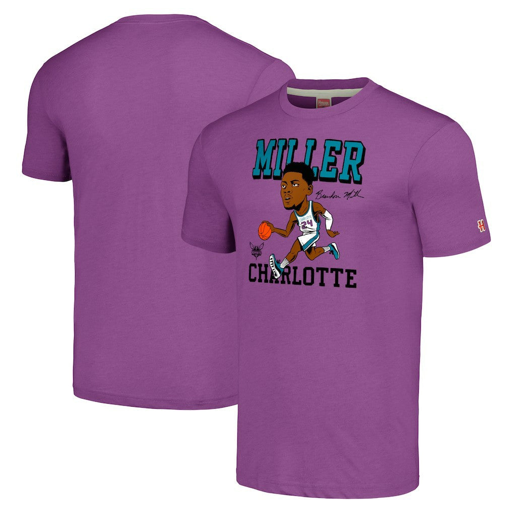 Brandon Miller Charlotte Hornets Homage Caricature Tri-Blend T-Shirt - Purple discount