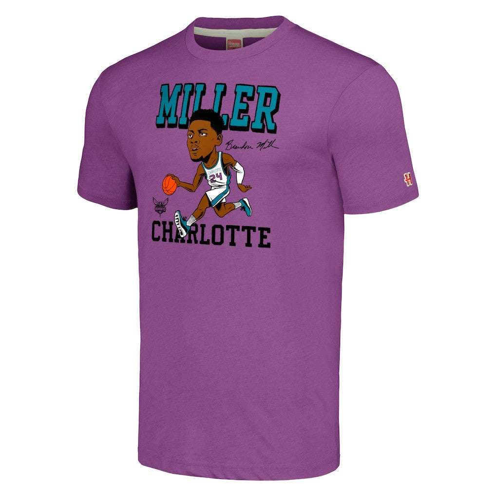 Brandon Miller Charlotte Hornets Homage Caricature Tri-Blend T-Shirt - Purple discount
