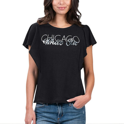 Chicago White Sox G-III 4Her by Carl Banks Women's Crowd Wave T-Shirt - Black