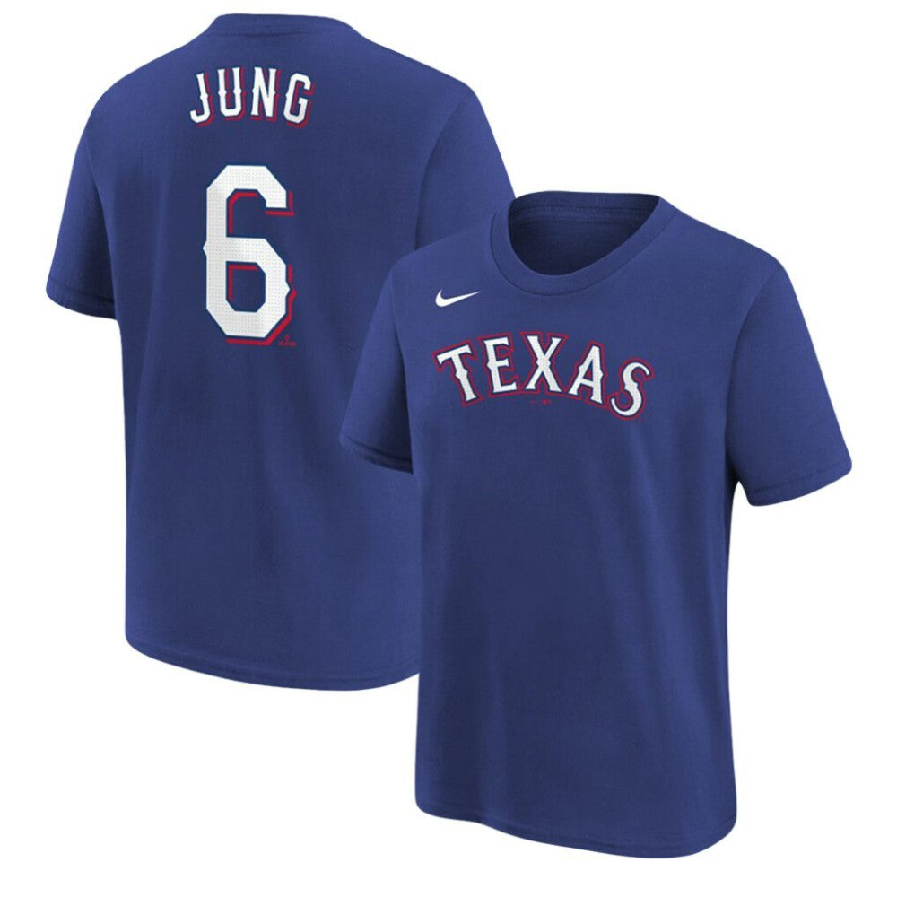 Josh Jung Texas Rangers Youth Name & Number T-Shirt - Royal | Nike
