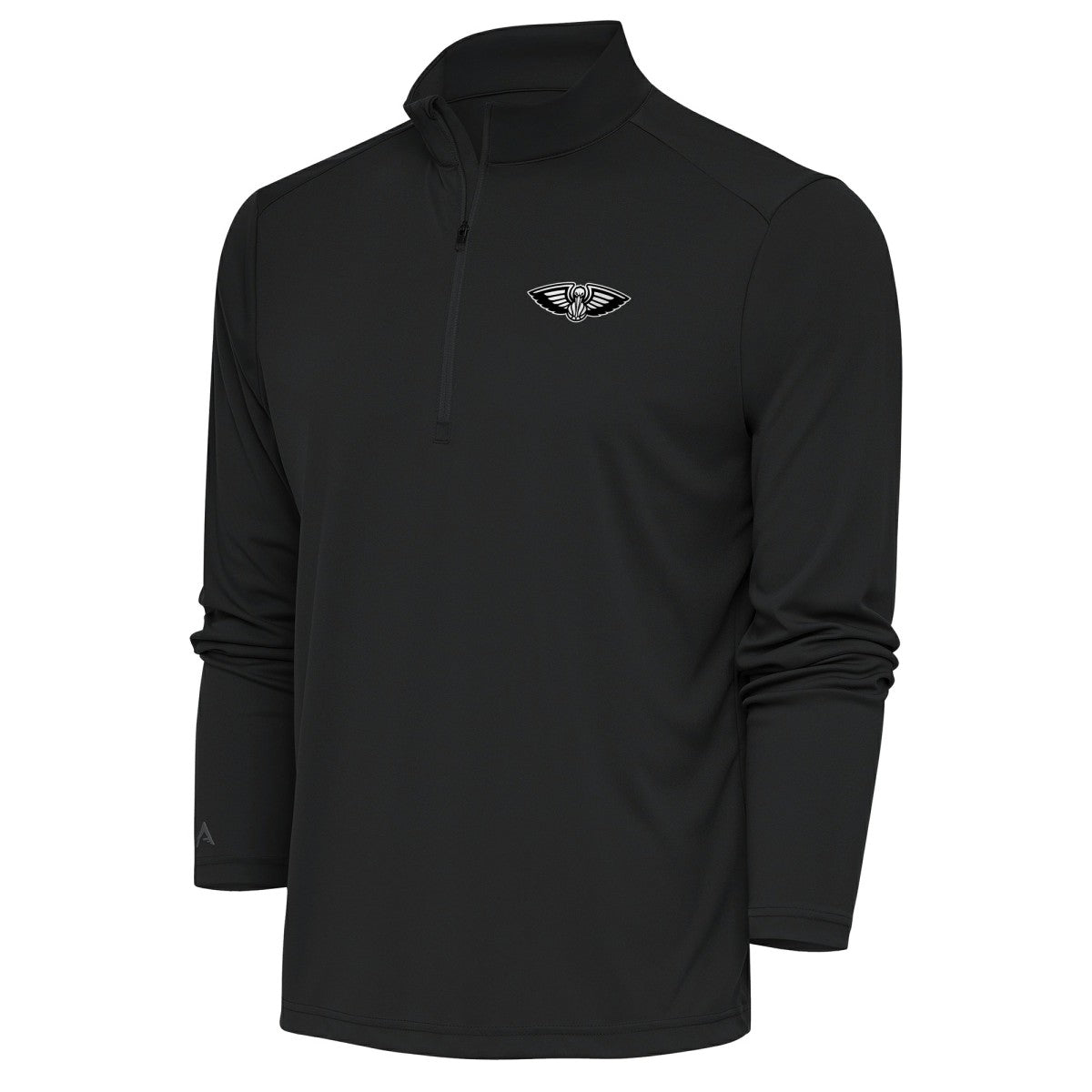 New Orleans Pelicans Antigua Metallic Logo Tribute Quarter-Zip Top - Charcoal cheap