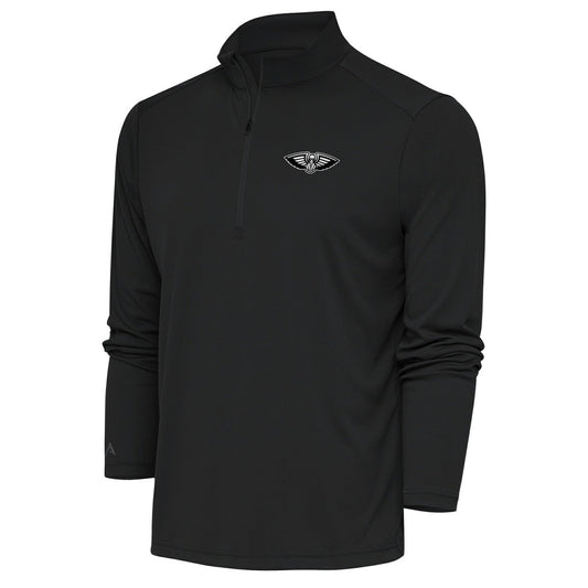 New Orleans Pelicans Antigua Metallic Logo Tribute Quarter-Zip Top - Charcoal cheap