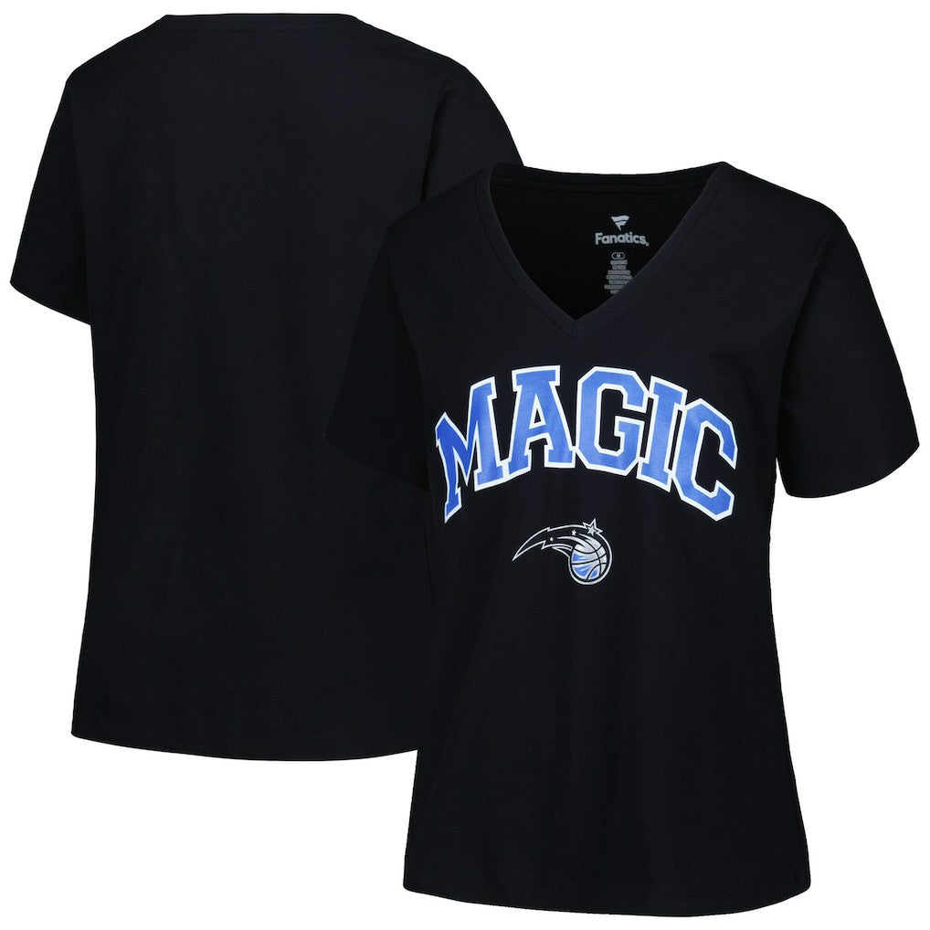 Orlando Magic Profile Women's Plus Size Arch Over Logo V-Neck T-Shirt - Black cheap