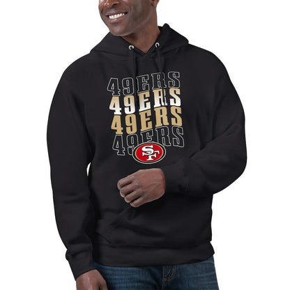 San Francisco 49ers Starter Unisex Name Drop Logo Pullover Hoodie - Black discount