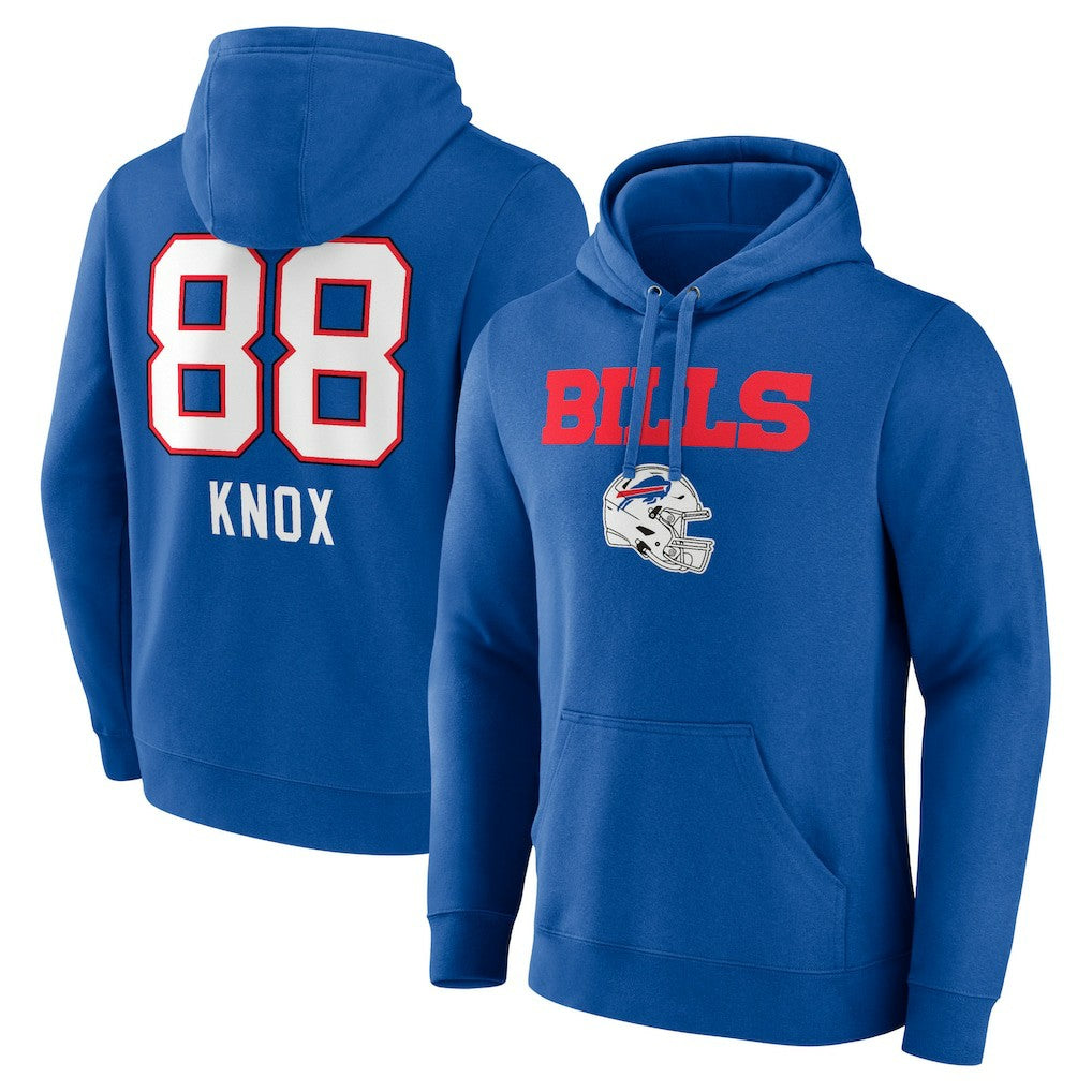 Dawson Knox Buffalo Bills Team Wordmark Player Name & Number Pullover Hoodie - Royal outlet