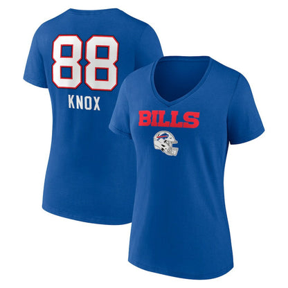 Dawson Knox Buffalo Bills Women's Team Wordmark Player Name & Number V-Neck T-Shirt - Royal online