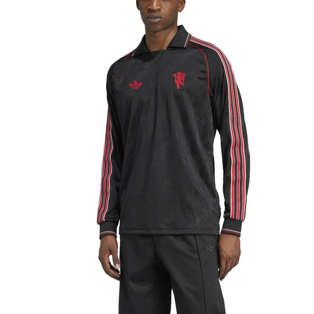 Manchester United Originals Lifestyler Long Sleeve Jersey - Black | Adidas cheap