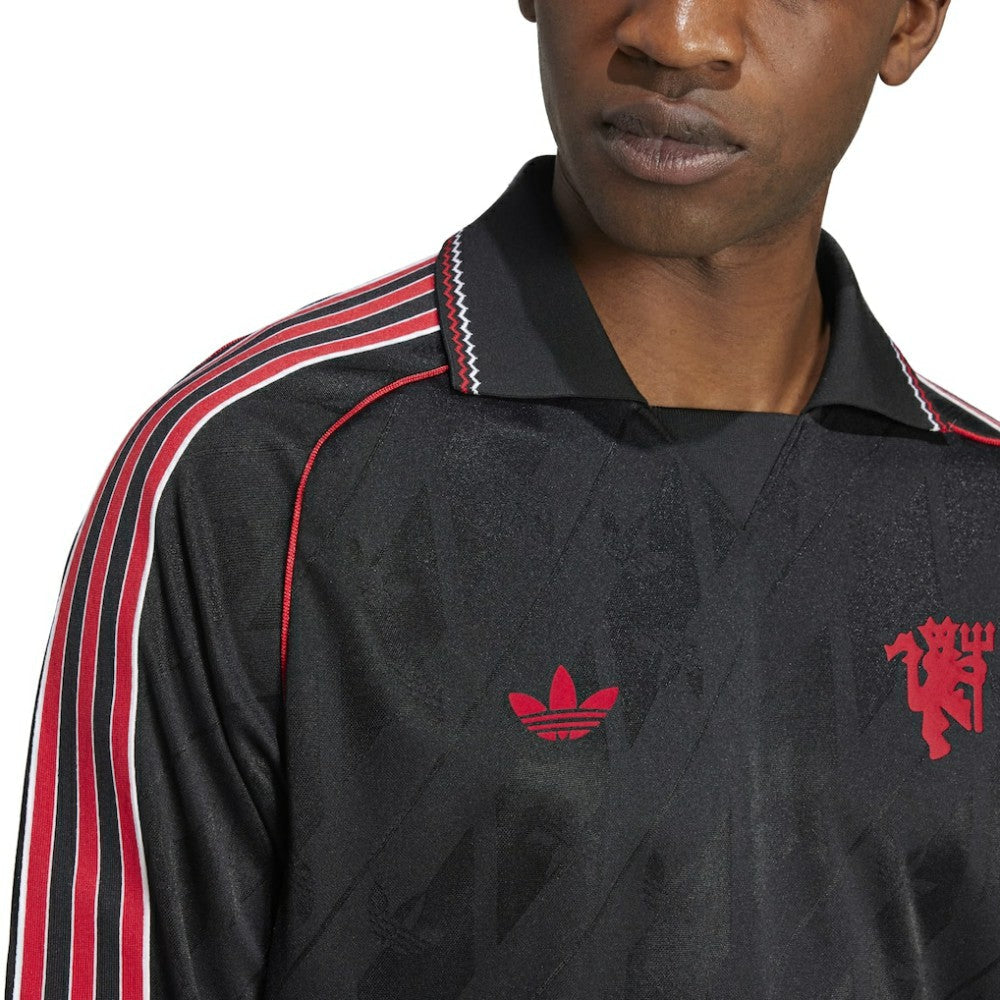 Manchester United Originals Lifestyler Long Sleeve Jersey - Black | Adidas cheap
