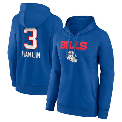 Damar Hamlin Buffalo Bills Women's Team Wordmark Player Name & Number Pullover Hoodie - Royal sale