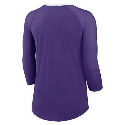 Minnesota Vikings Women's 3/4 Sleeve Raglan Fashion Top - Purple | Nike online