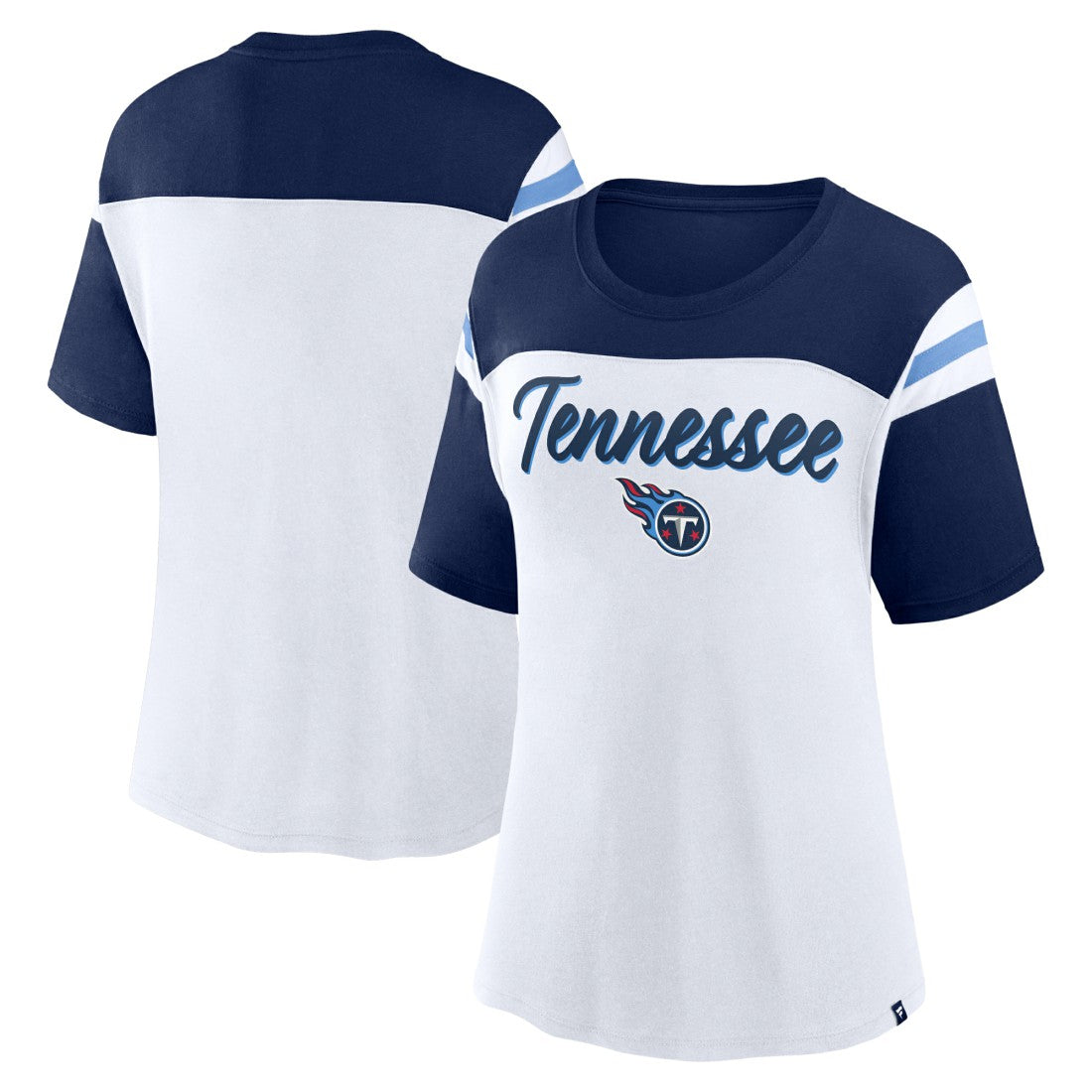 Tennessee Titans Women's Cheer Chant Fashion Crop Top - White/Navy outlet