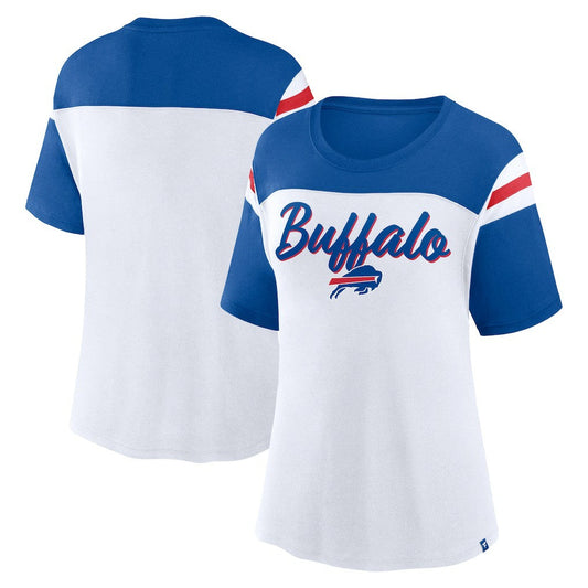 Buffalo Bills Women's Cheer Chant Fashion Crop Top - White/Royal sale