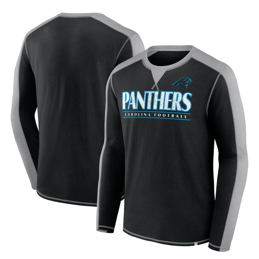 Carolina Panthers Behind the Line Long Sleeve T-Shirt - Black/Gray on sale