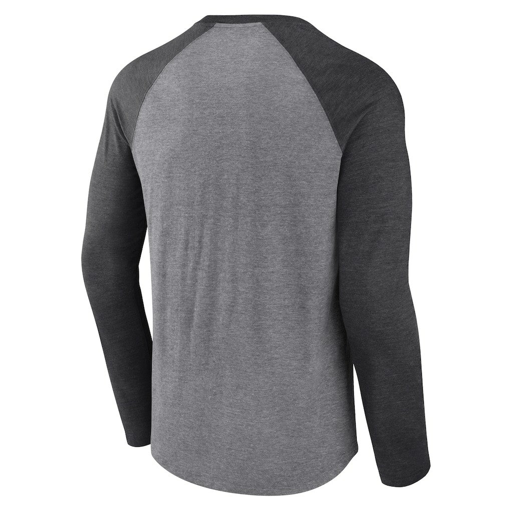 Carolina Panthers Tri-Blend Raglan Long Sleeve T-Shirt - Heather Gray/Charcoal sale