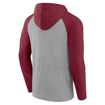 Washington Commanders Under Center Long Sleeve Hoodie T-Shirt - Gray/Burgundy on sale