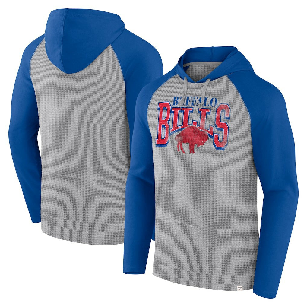 Buffalo Bills Under Center Long Sleeve Hoodie T-Shirt - Gray/Royal online