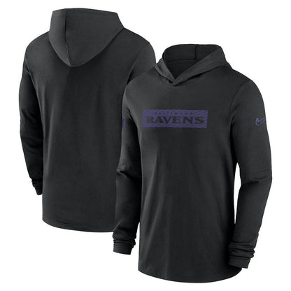 Baltimore Ravens 2024/25 Sideline Performance Long Sleeve Hoodie T-Shirt - Black | Nike outlet