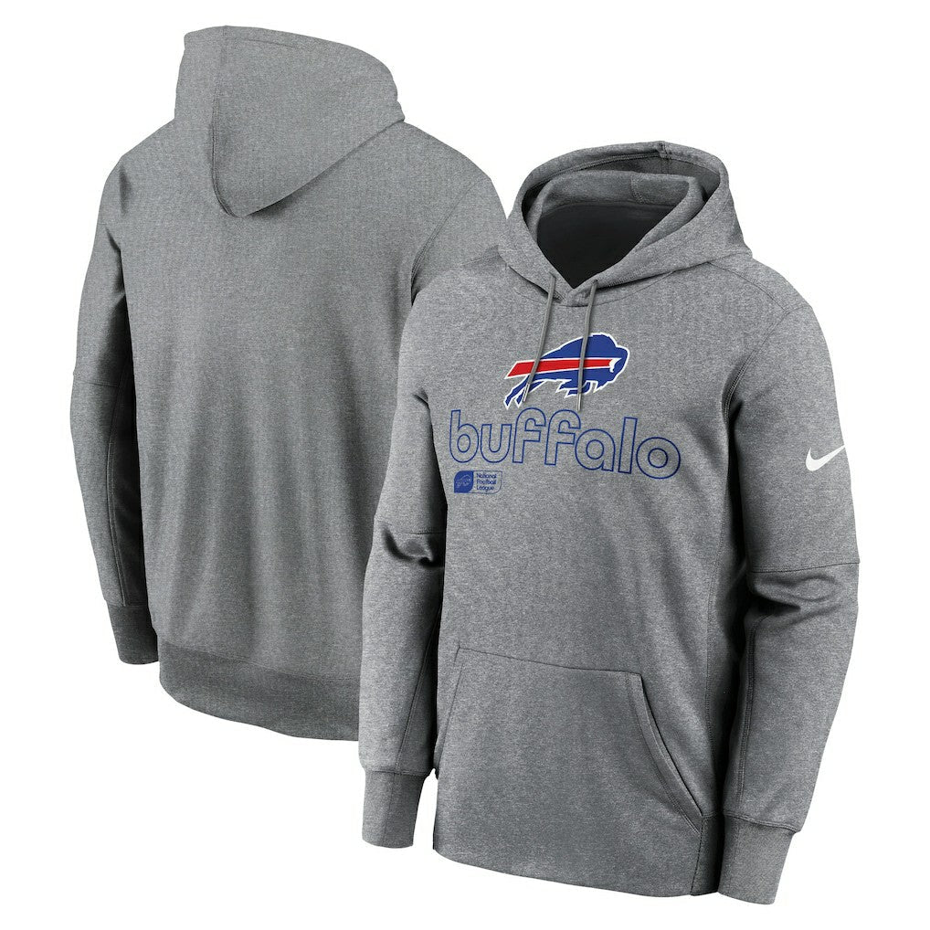 Buffalo Bills Performance Pullover Hoodie - Heather Gray | Nike discount