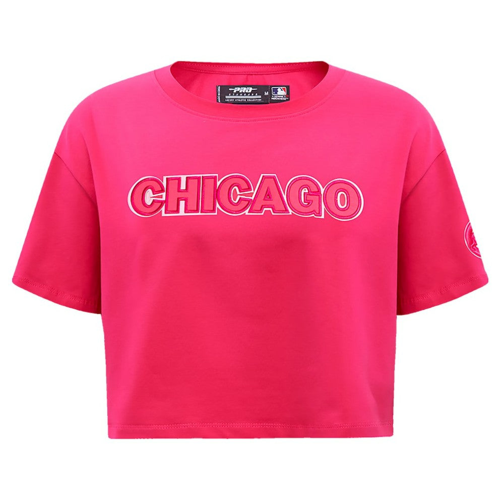 Chicago Cubs Pro Standard Women's Triple Pink Boxy Cropped T-Shirt - Pink