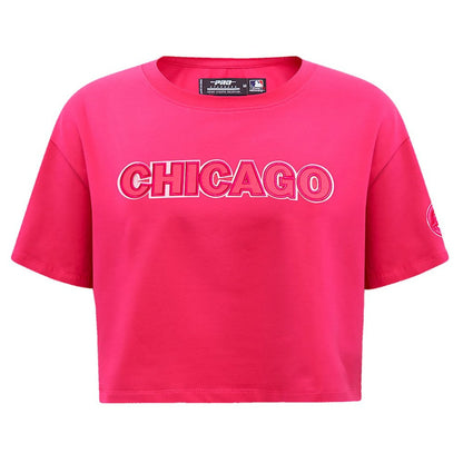 Chicago Cubs Pro Standard Women's Triple Pink Boxy Cropped T-Shirt - Pink