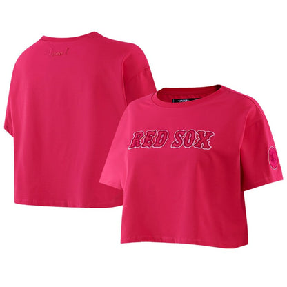 Boston Red Sox Pro Standard Women's Triple Pink Boxy Cropped T-Shirt - Pink