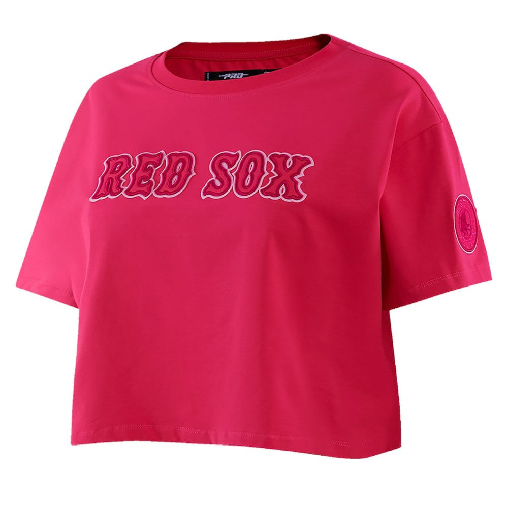 Boston Red Sox Pro Standard Women's Triple Pink Boxy Cropped T-Shirt - Pink