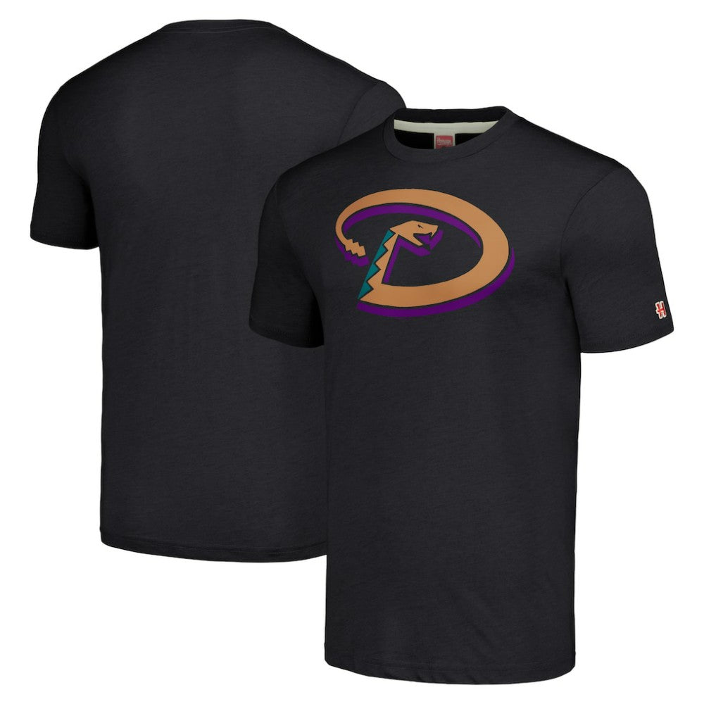 Arizona Diamondbacks Homage Hand-Drawn Logo Tri-Blend T-Shirt - Heather Charcoal