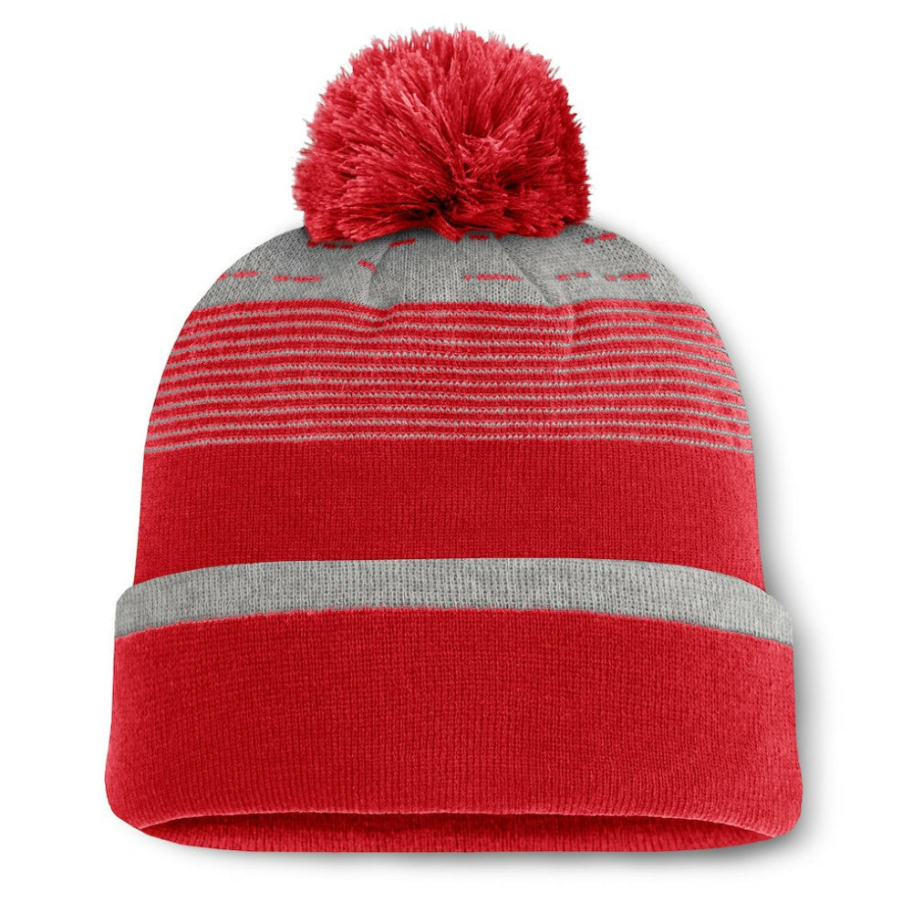 Washington Nationals Fundamental Gradient Cuffed Knit Hat with Pom - Red