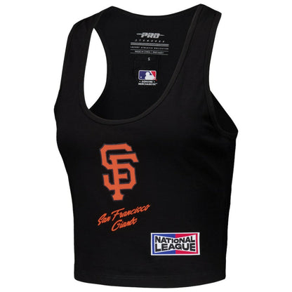 San Francisco Giants Pro Standard Women's Fast Lane Fitted Tri-Blend Cropped Tank Top - Black