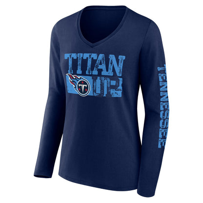 Tennessee Titans Hometown Sweep Long Sleeve V-Neck T-Shirt - Navy cheap