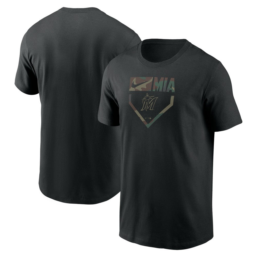 Miami Marlins Camo T-Shirt - Black | Nike