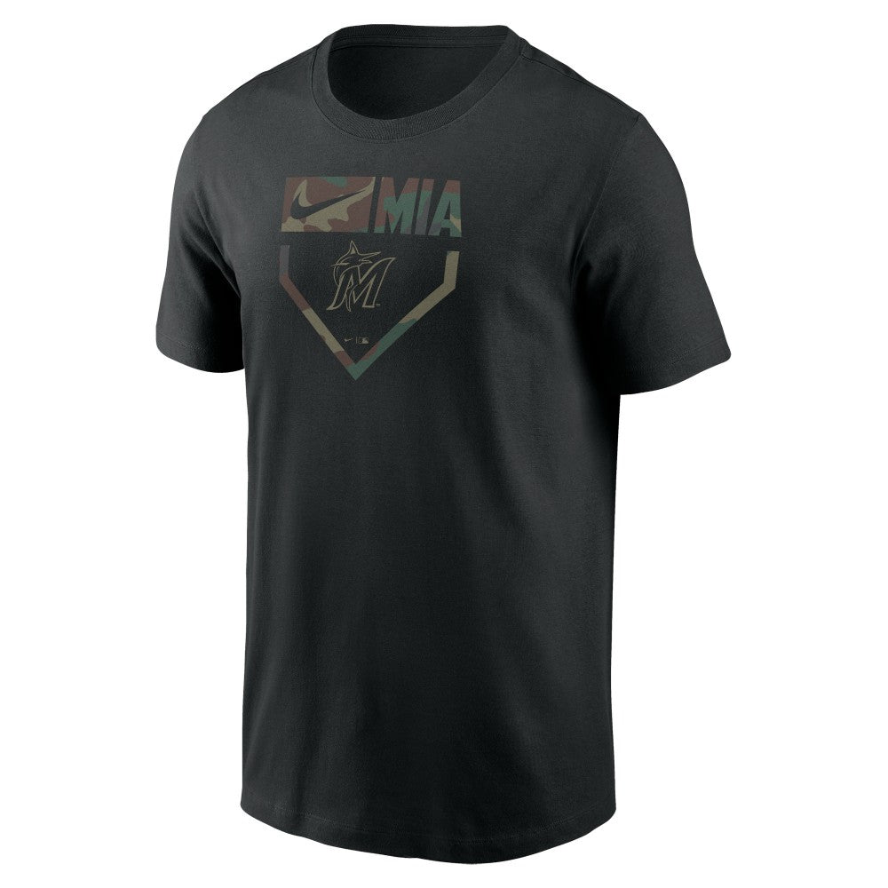 Miami Marlins Camo T-Shirt - Black | Nike