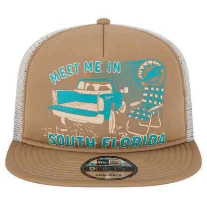 Miami Dolphins New Era Meet Me 9FIFTY Snapback Hat - Tan on sale