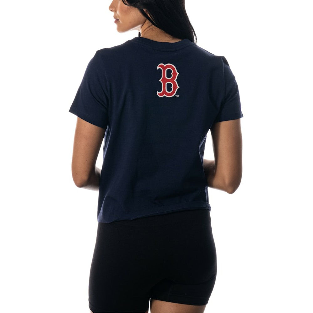 Boston Red Sox The Wild Collective Women's Twist Front T-Shirt - Navy