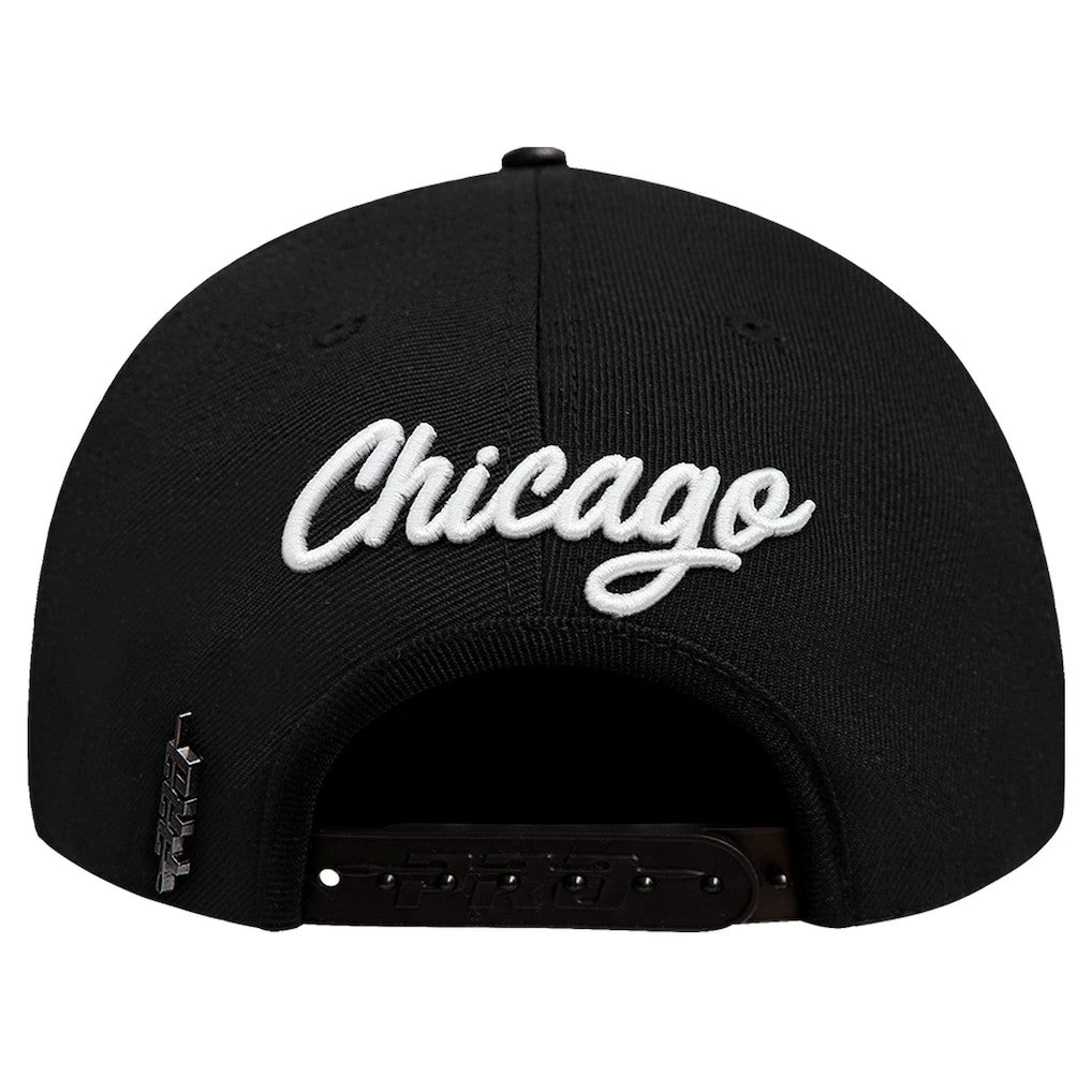 Chicago Bulls Pro Standard Paint the City Pinch Front Snapback Hat - Black cheap