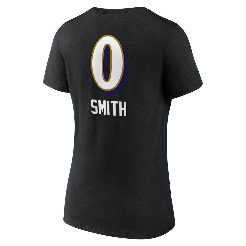 Roquan Smith Baltimore Ravens Women's Team Wordmark Player Name & Number V-Neck T-Shirt - Black online