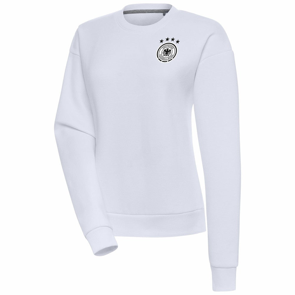 Germany National Team Women's Takeover Crewneck Pullover Sweatshirt - White sale