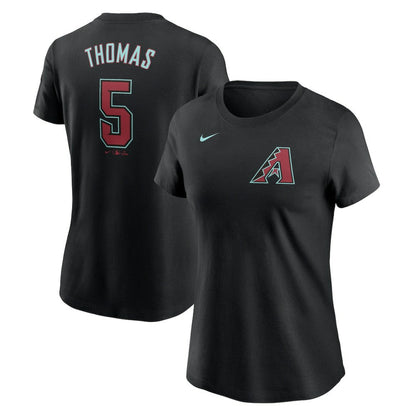 Alek Thomas Arizona Diamondbacks Women's 2024 Fuse Name & Number T-Shirt - Black | Nike