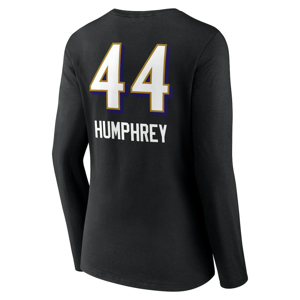 Marlon Humphrey Baltimore Ravens Women's Team Wordmark Player Name & Number Long Sleeve V-Neck T-Shirt - Black online