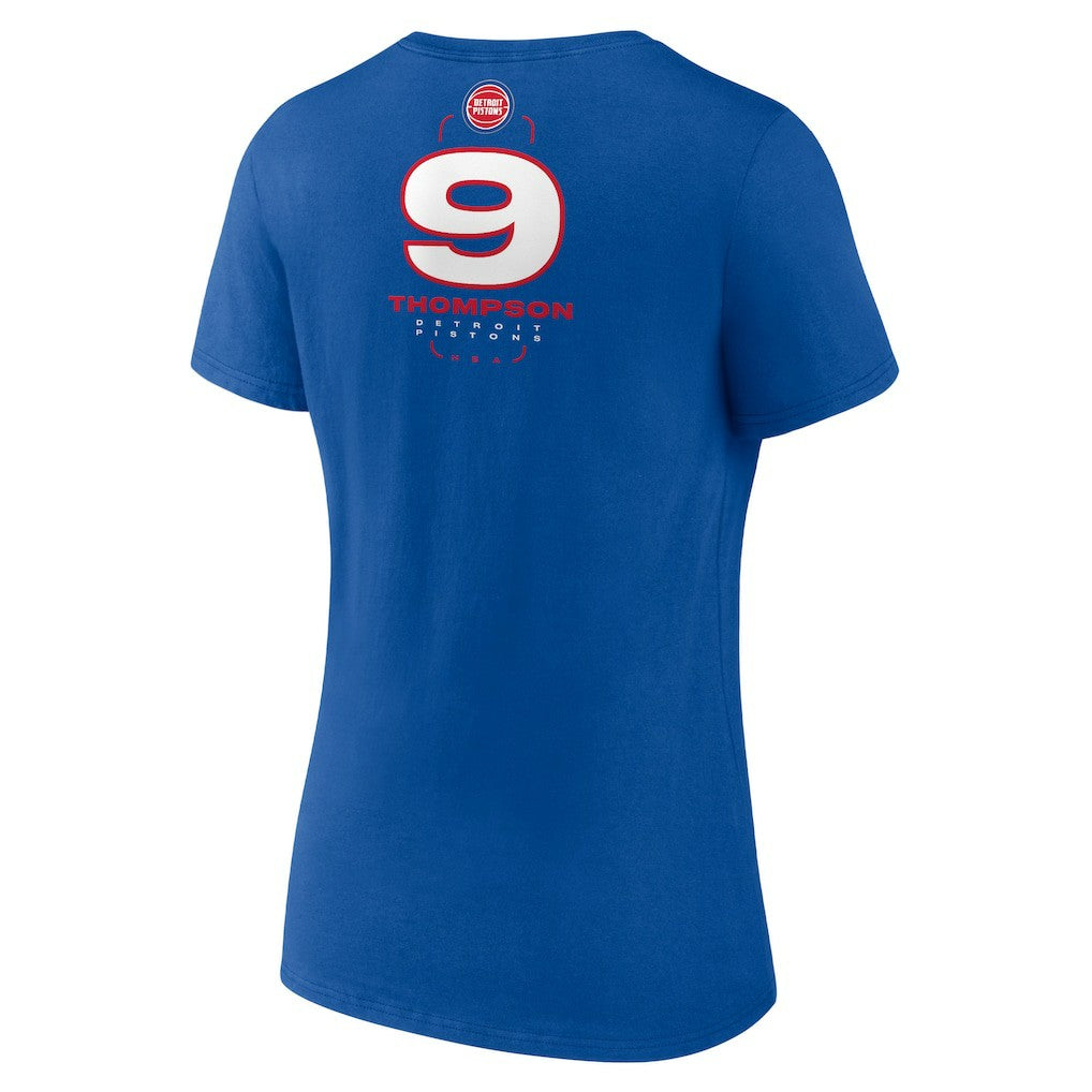 Ausar Thompson Detroit Pistons Women's Behind The Back Name & Number V-Neck T-Shirt sale - Blue on sale